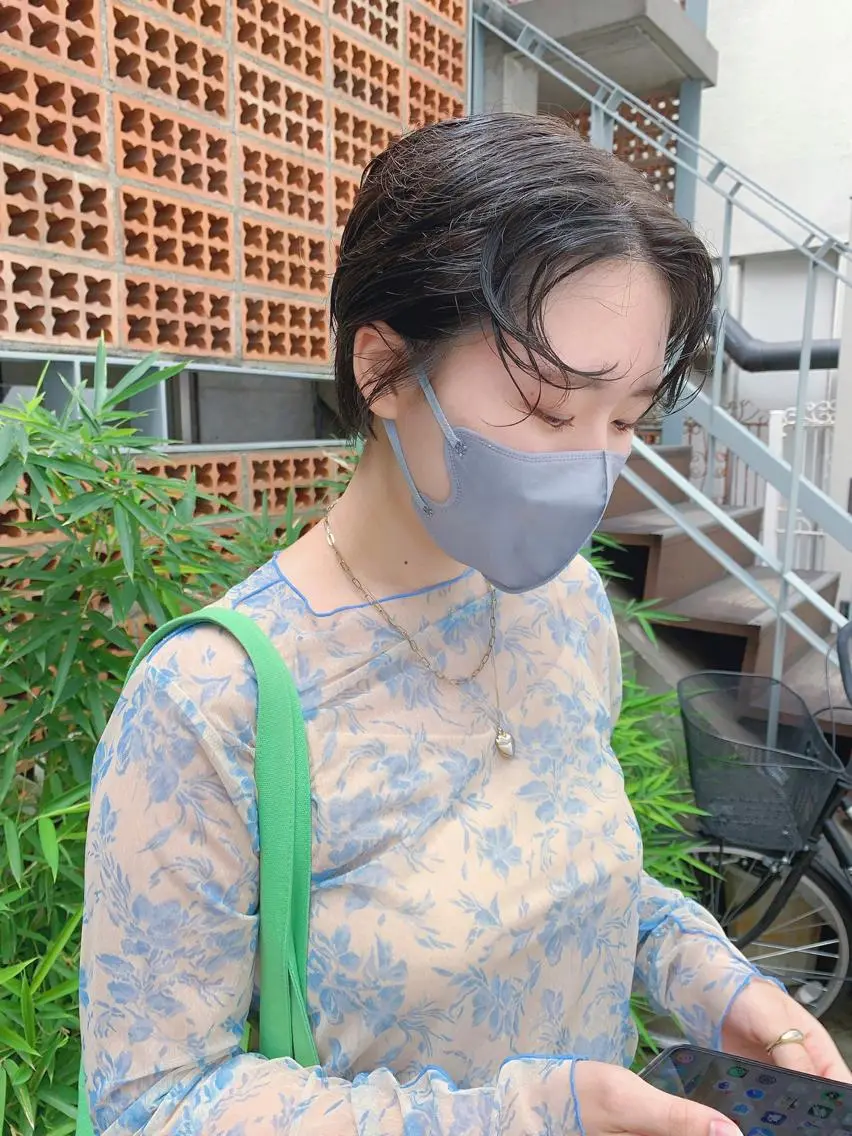 ショート カラー ボブパーマコテ巻き風 パーマNo1深江秀平のヘアスタイル