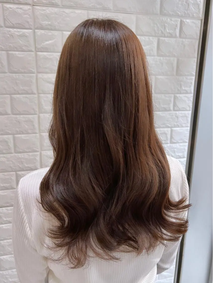 ロング カラー ベージュカラー ブラウンカラー ショコラグレージュ チョコレートブラウン ココアベージュ カット ヘアカラー トリートメント 艶髪 ♡Tomiyaのヘアスタイル