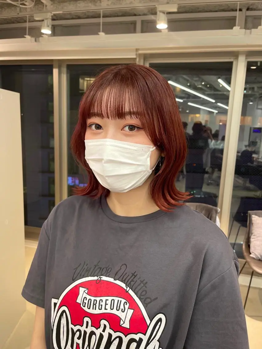 ミディアム カラー 店長 MANAMI 艶カラー／骨格ボブのヘアスタイル