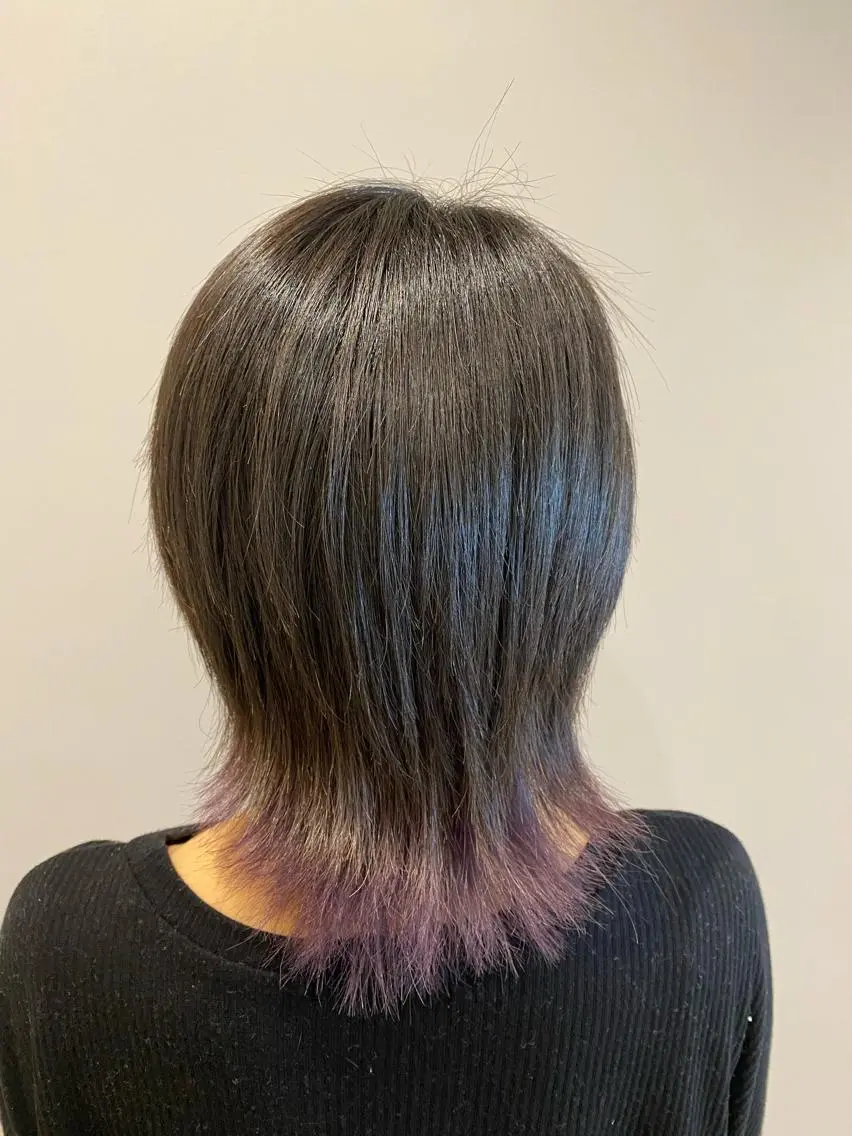 ミディアム カラー ブリーチ インナーカラー ラベンダーカラー 艶髪🌿美髪 大塚礼乃【西荻窪】のヘアスタイル