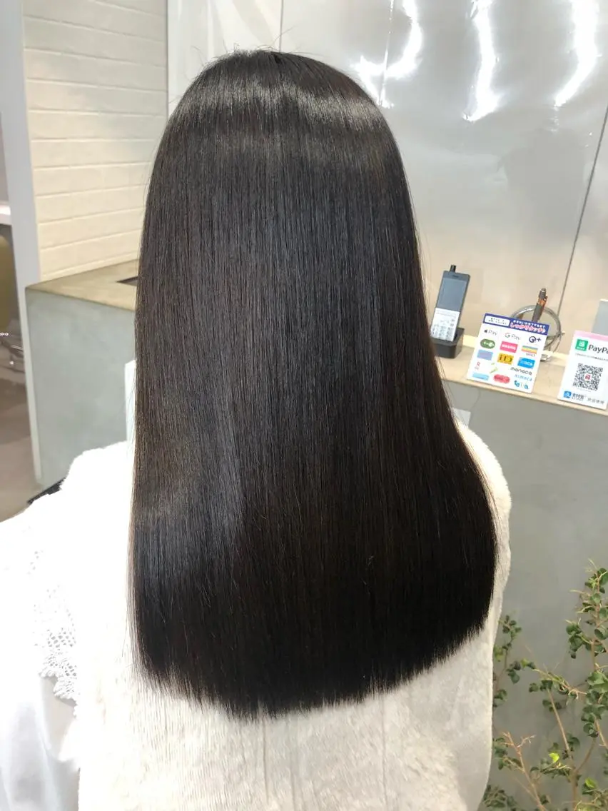 セミロング ヘアカラー 縮毛矯正 トリートメント 【髪質改善特化･ 福田航洋】のヘアスタイル