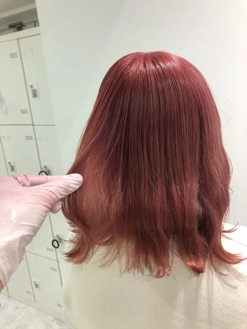 ミディアム カラー パーマ ヘアアレンジ ネイル マツエク・マツパ 韓国風ベージュ🤎 赤みなし🌿横浜🤎のヘアスタイル