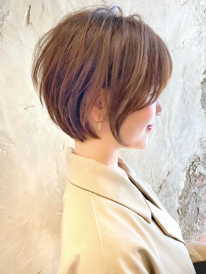 ショート カラー ショートボブ ハンサムショート 丸みショート ボブ くびれヘア カット ヘアカラー トリートメント ショート、ボブの神✨ 峯朋也✂︎✨のヘアスタイル