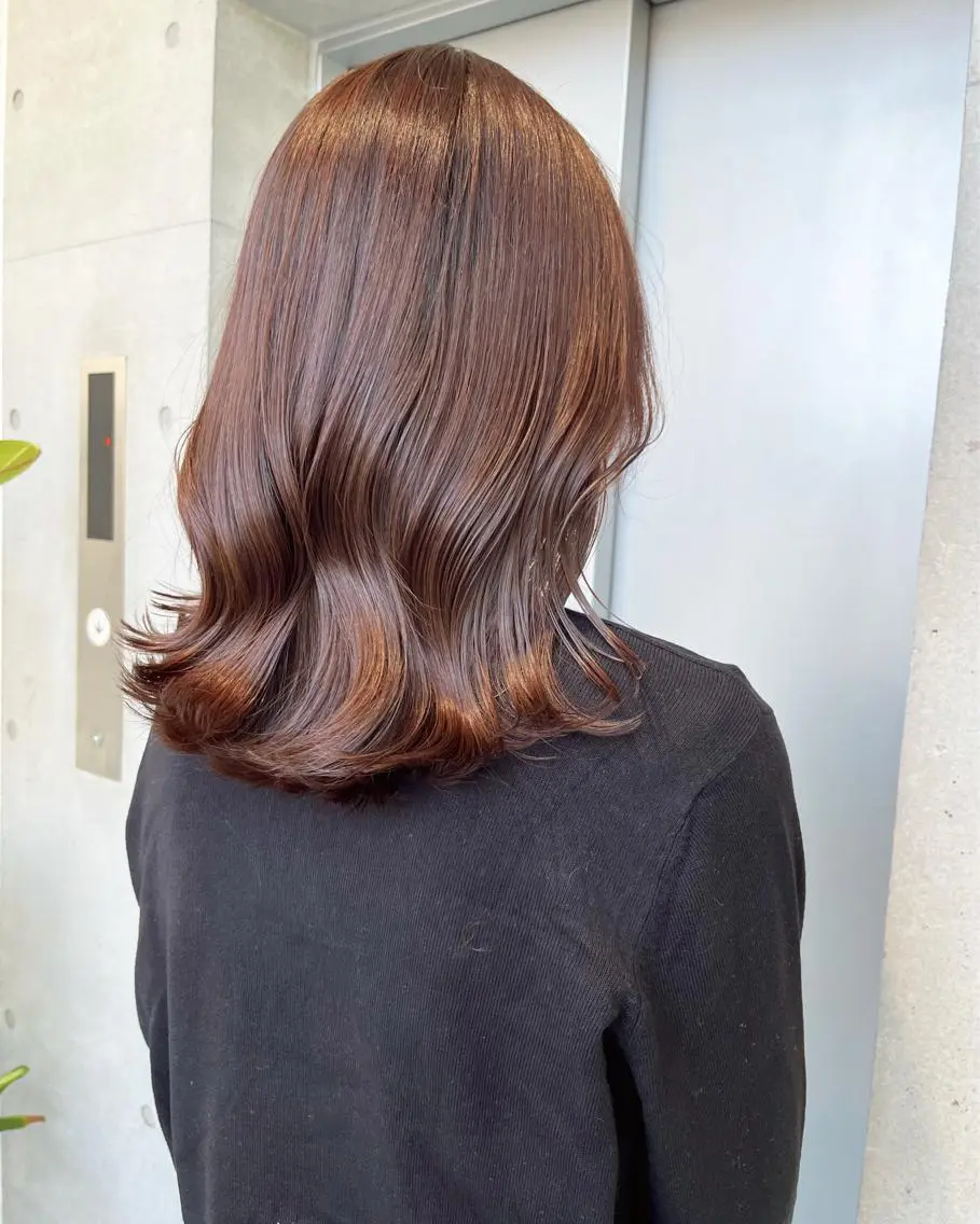 ミディアム カラー パーマ 透明感カラー✂︎ /縮毛矯正/YUKAのヘアスタイル