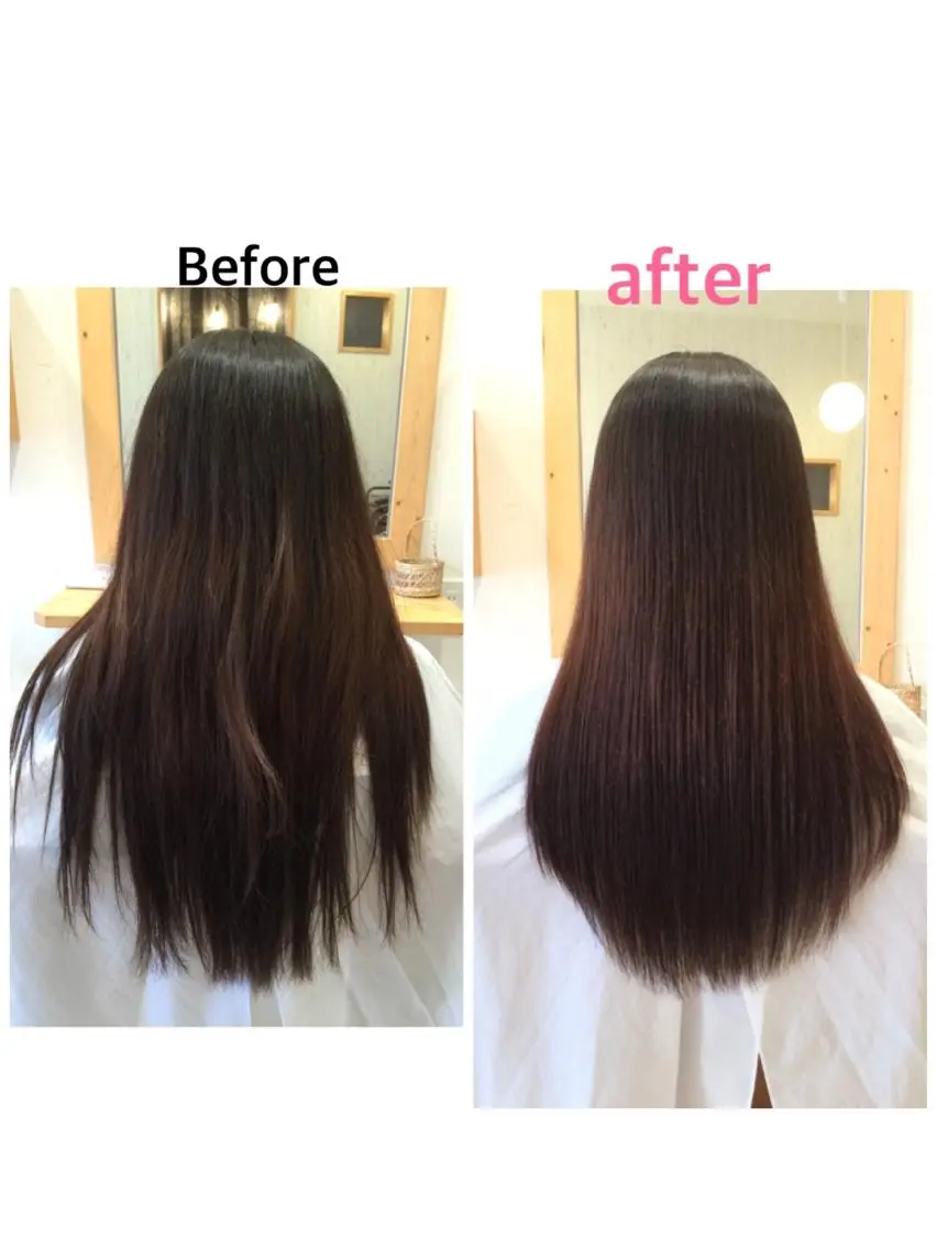 セミロング ロング パーマ 髪質改善 縮毛矯正 ツヤ髪専門美容師 桑原 和誠のヘアスタイル