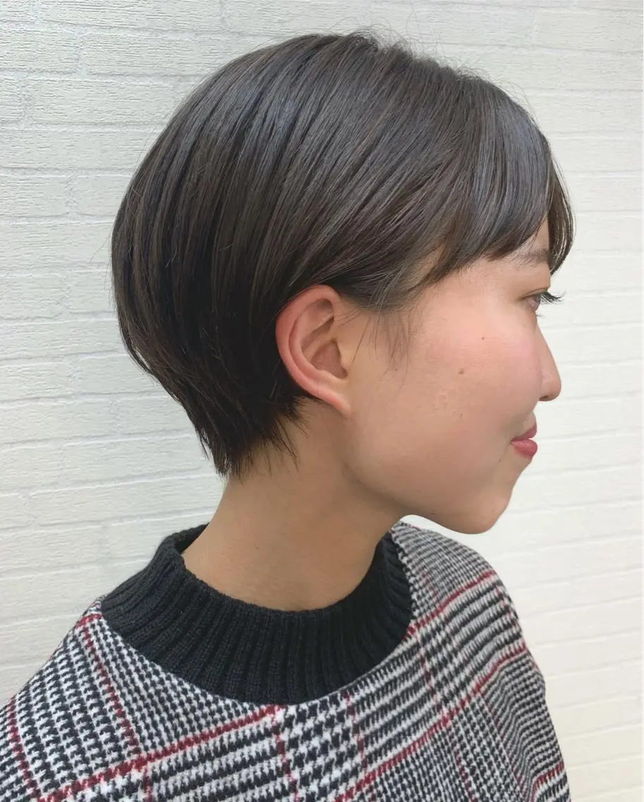 ショート 切りっぱなしボブ ショートボブ ハンサムショート 丸みショート ボブ カット トリートメント 初めてのショート お任せください✂️のヘアスタイル