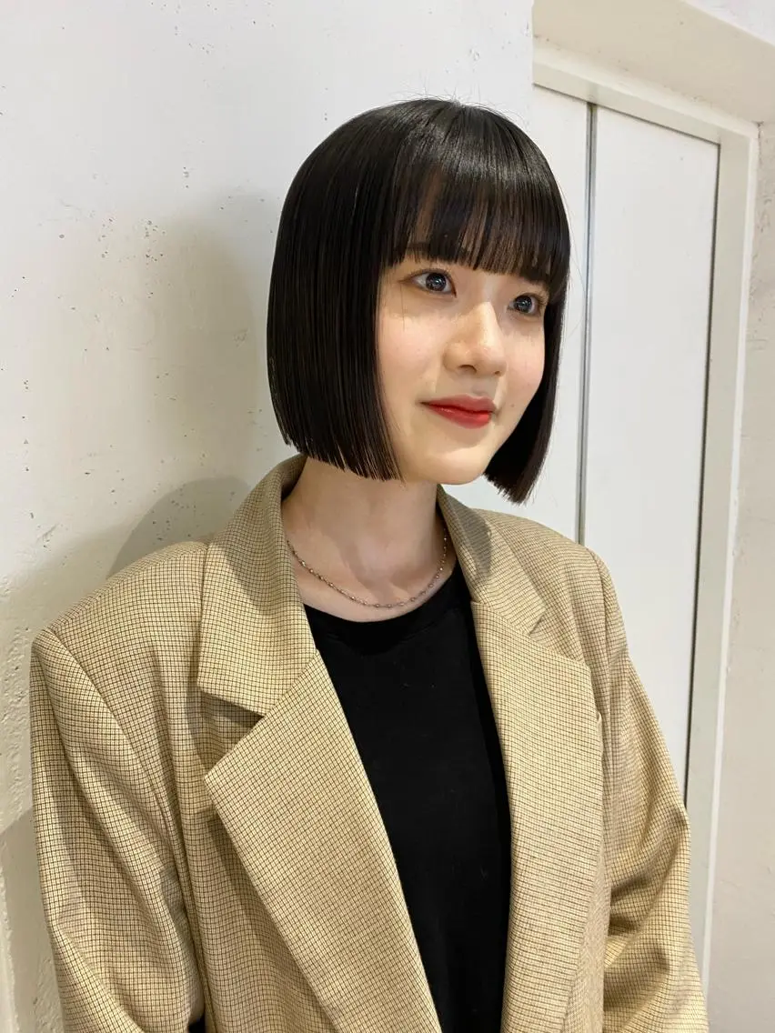 ショート ボブ 顔周りカット/透明感 カラー✂️MEIのヘアスタイル