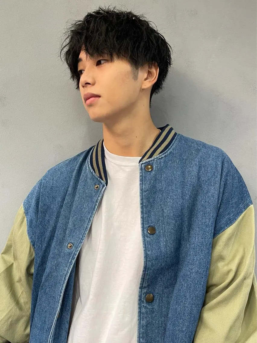 ショート カラー パーマ メンズ パーマ比率50% 辻本耀二郎のヘアスタイル