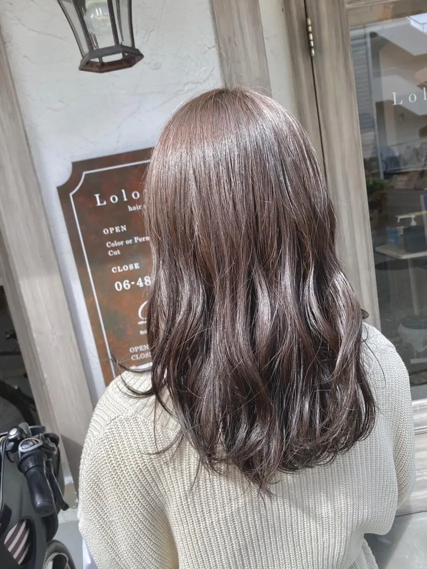 セミロング カラー ブラウンカラー ショコラグレージュ 透明感カラー グレージュ カット ヘアカラー トリートメント 美髪・髪質改善 有田怜平のヘアスタイル