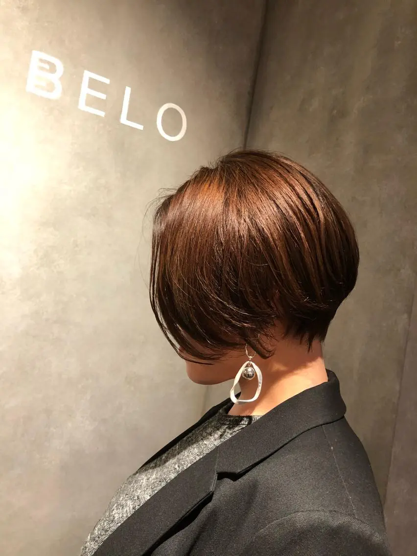 ショート ブリーチ毛矯正.髪質 改善.髪にドラマをのヘアスタイル