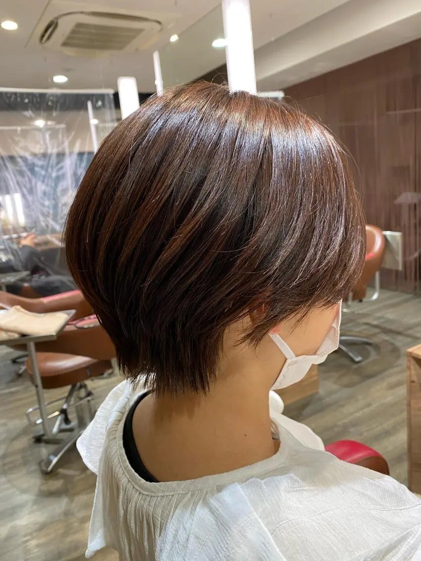 ショート アッシュ ボブ 髪質改善 レイヤーカット ショートヘア カット ショート〜ミディアム 喜多司のヘアスタイル