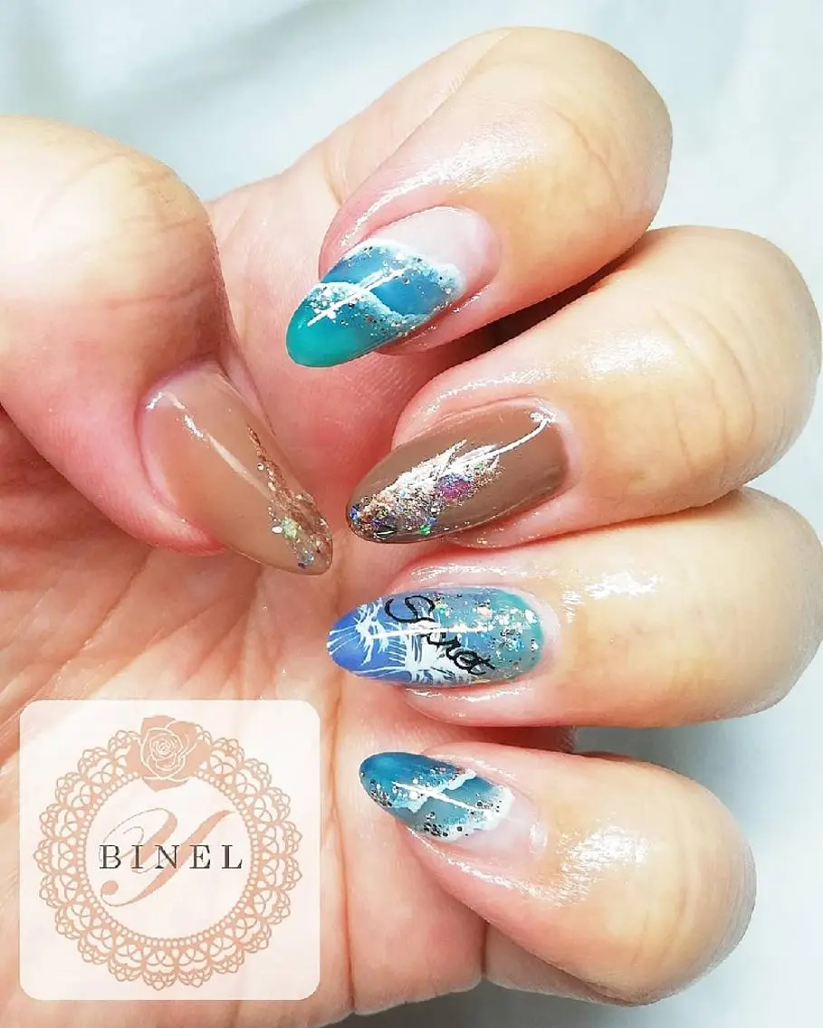 ネイル 夏ネイル ハンドネイル Nail Salon Y.BINELのネイルデザイン
