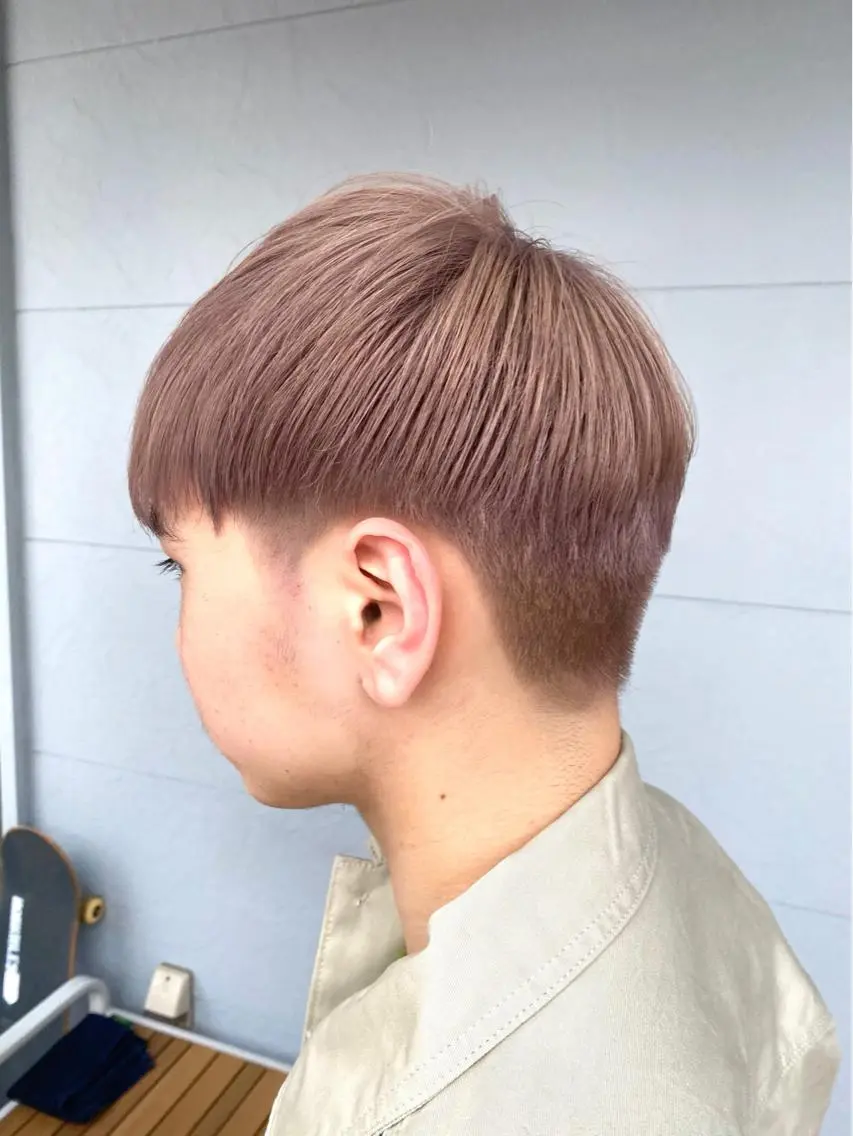 ショート カラー メンズ ヘアカラー トリートメント lani ブリーチ /ダブルカラーのヘアスタイル