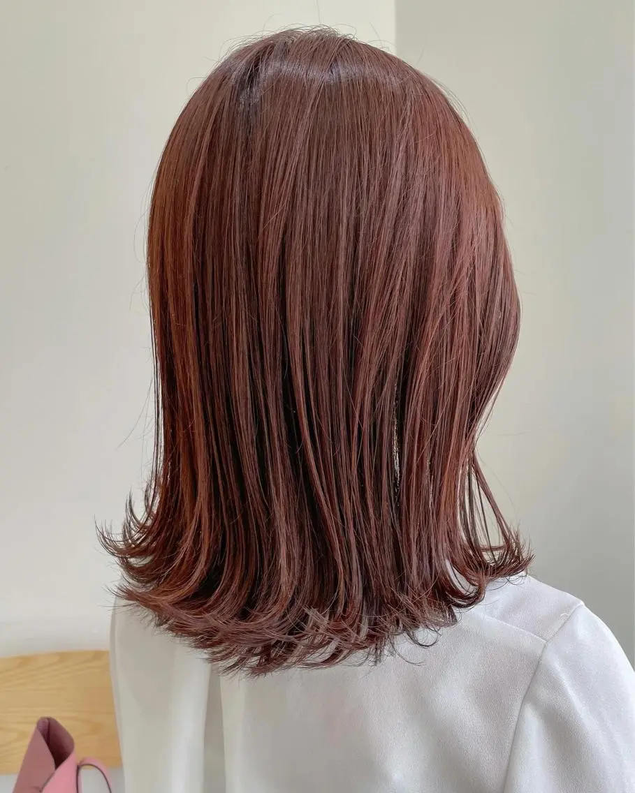 ミディアム カラー ベージュカラー ピンクカラー ピンクベージュ mir MIYUのヘアスタイル