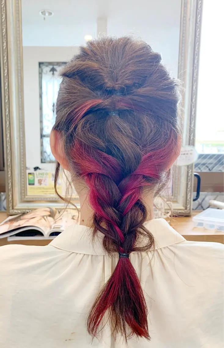 ミディアム ヘアカラー ナガサカ サチのヘアスタイル