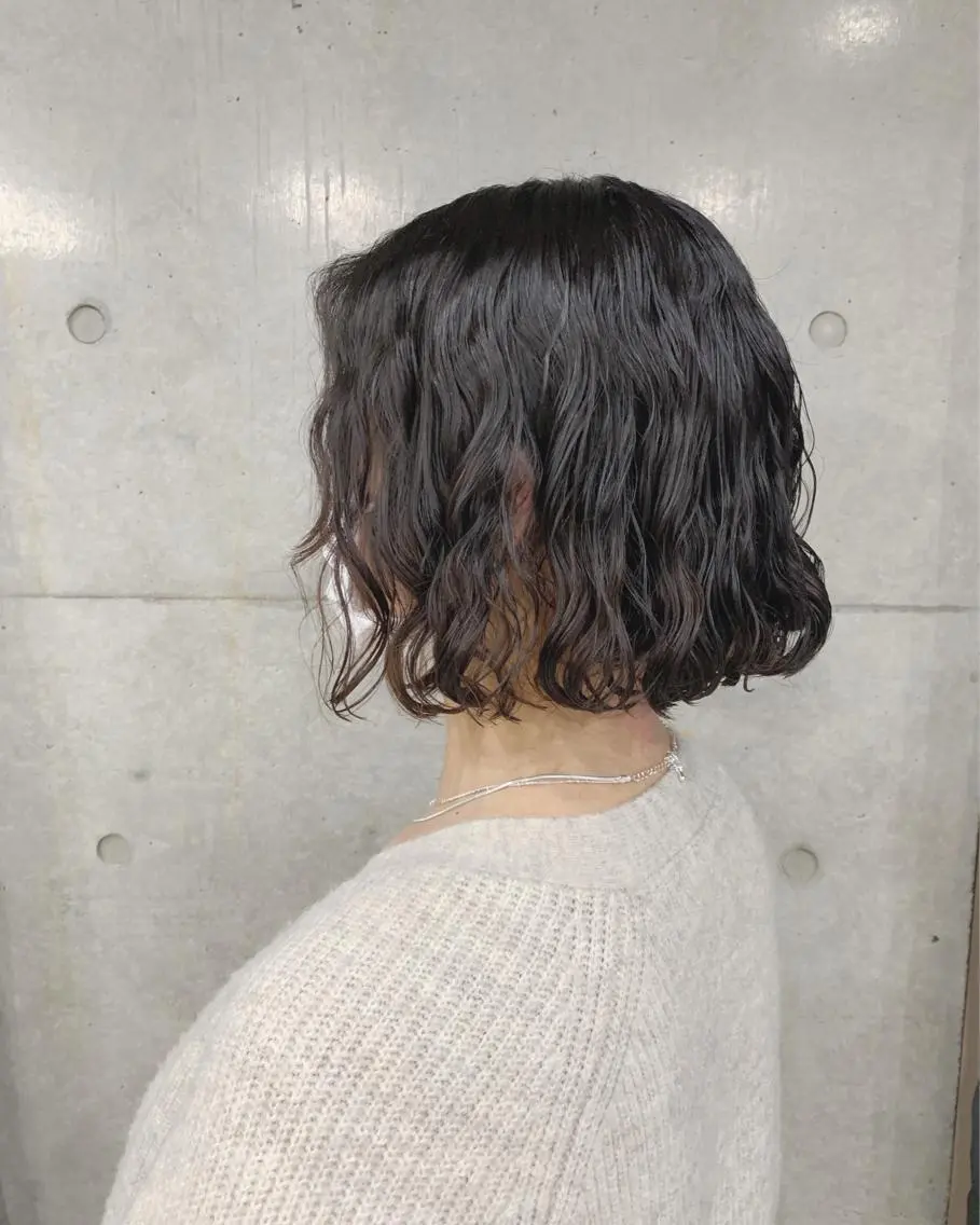 パーマ カット パーマ トリートメント ボブパーマコテ巻き風 パーマNo1深江秀平のヘアスタイル