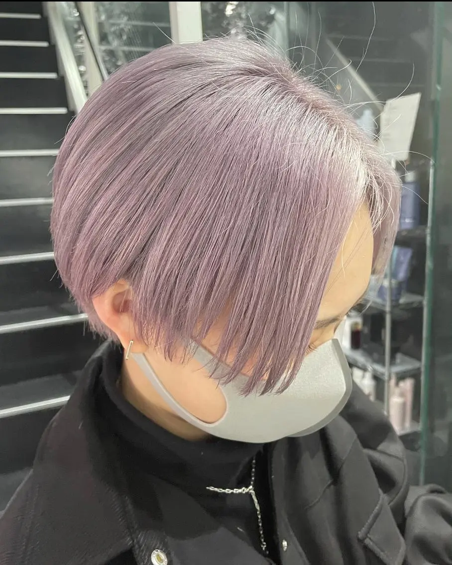 ショート カラー ラベンダーカラー ショートヘア mao/天神ブリーチ ハイトーンカラーのヘアスタイル