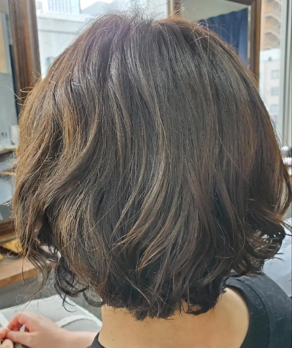 ミディアム パーマ ミディアムパーマ ボブ S. ERIのヘアスタイル