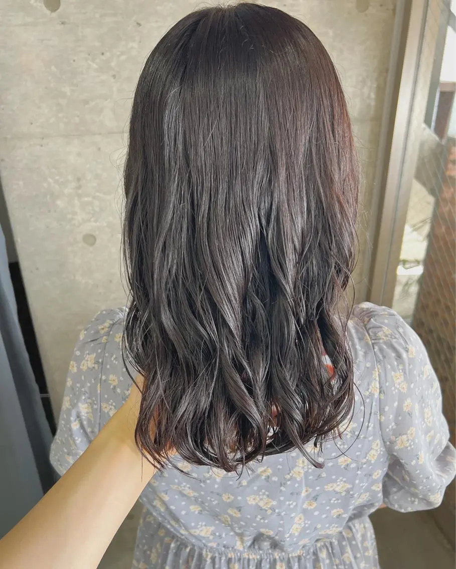 ミディアム カラー パーマ ボブパーマコテ巻き風 パーマNo1深江秀平のヘアスタイル