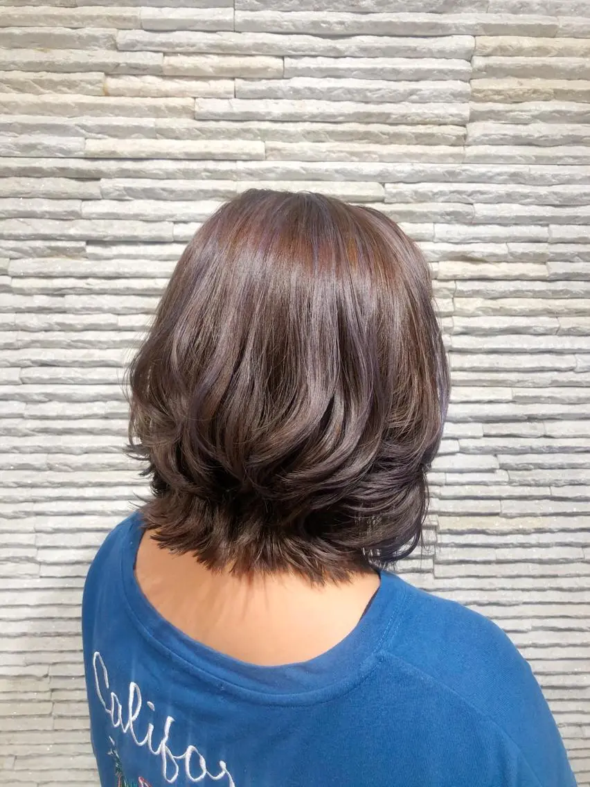 ミディアム カラー メッシュ 嶋田 ゆきのヘアスタイル