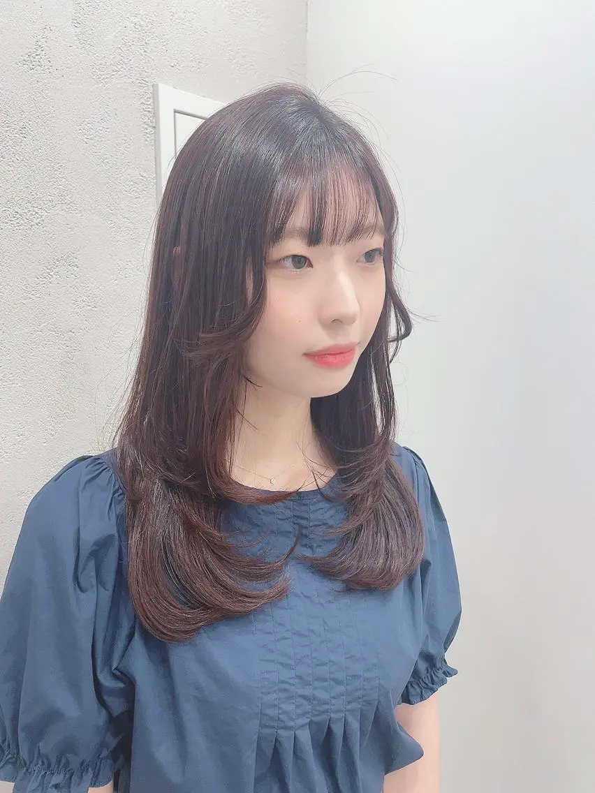 セミロング 韓国風ヘア レイヤーカット 💐宮坂 歩💐のヘアスタイル