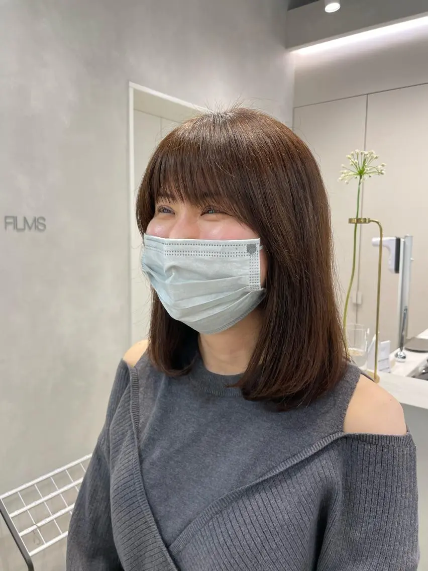 ミディアム 表参道レイヤーカット 髪質改善山岸季生のヘアスタイル
