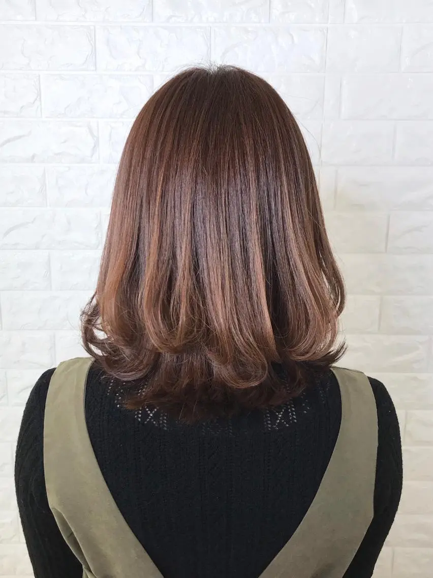ミディアム カラー ベージュカラー ブリーチ イルミナカラー オレンジ 髪質改善縮毛矯正 美容師✂️山崎竜二のヘアスタイル