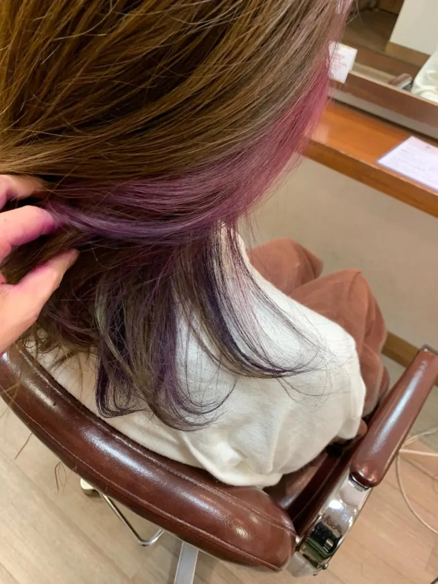 セミロング カラー イヤリングカラー chill out 南塚口本店のヘアスタイル
