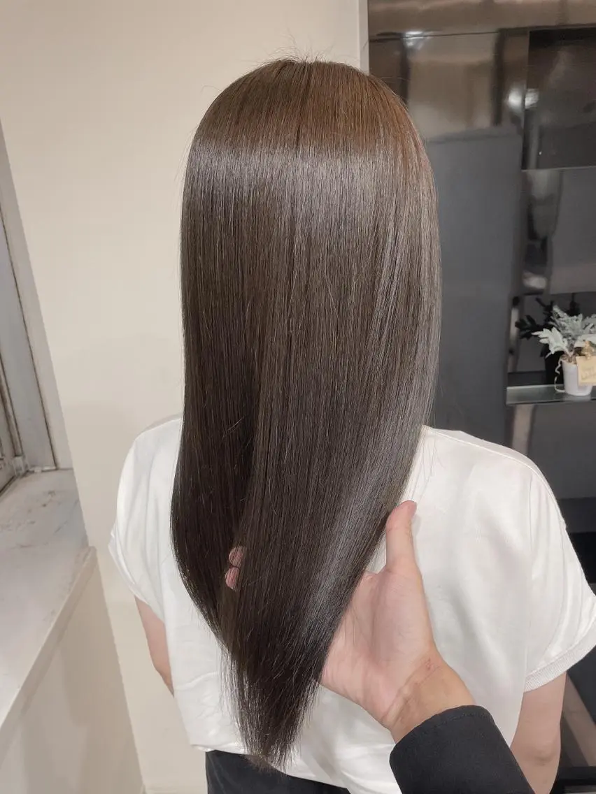ミディアム パーマ 髪質改善 ヘアカラー トリートメント ヘアセット 髪質改善カラー🦋 田村のヘアスタイル
