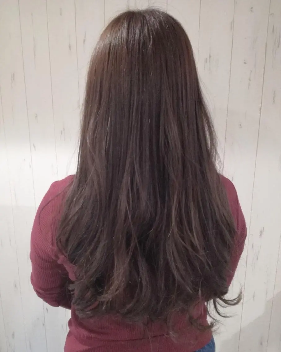 ロング カラー アッシュ ラベンダーカラー ラベンダーアッシュ 西川 敏夫のヘアスタイル