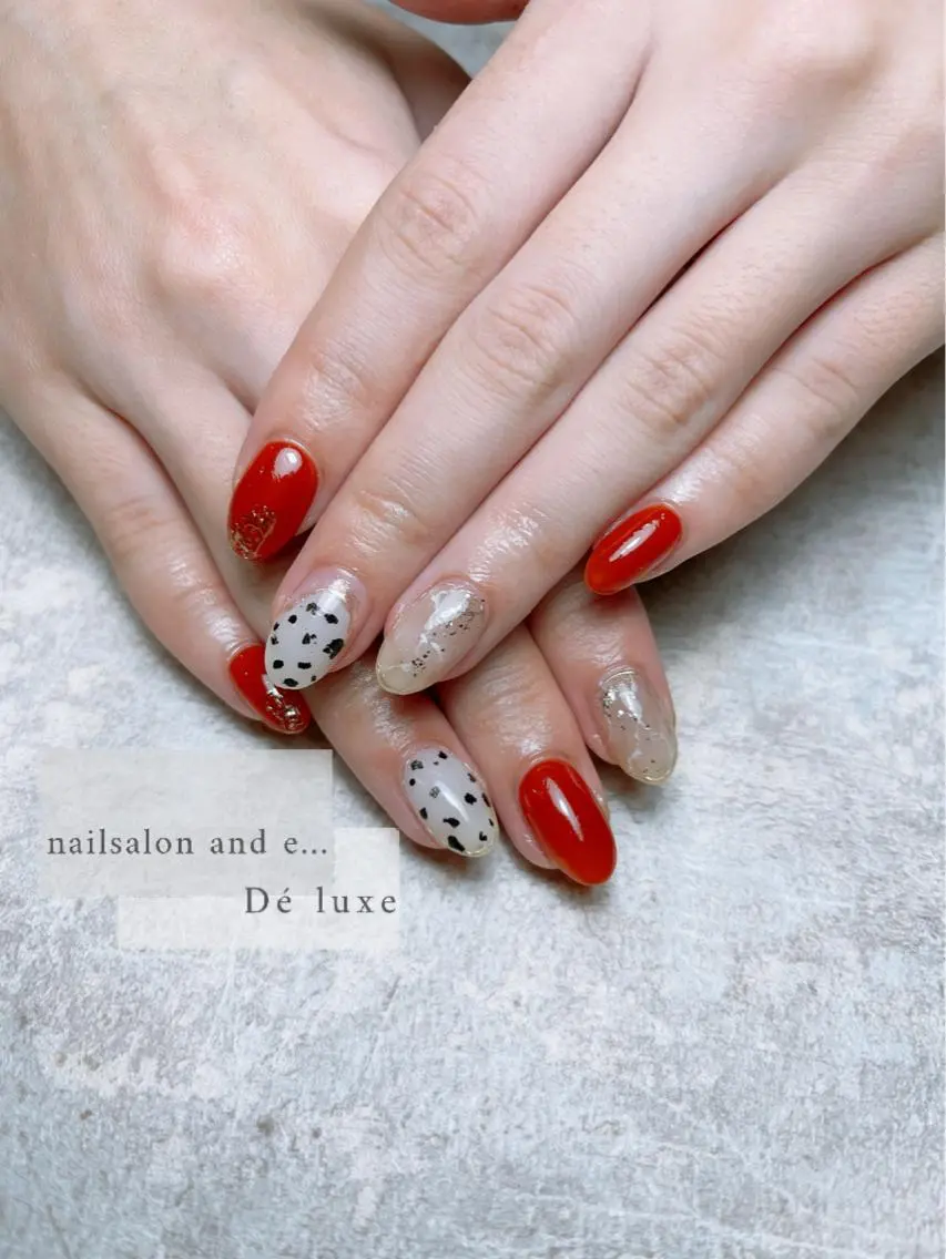 ネイル アニマル柄 オーロラネイル ジェルネイル マグネットネイル ミラーネイル nailsalon mur.のネイルデザイン