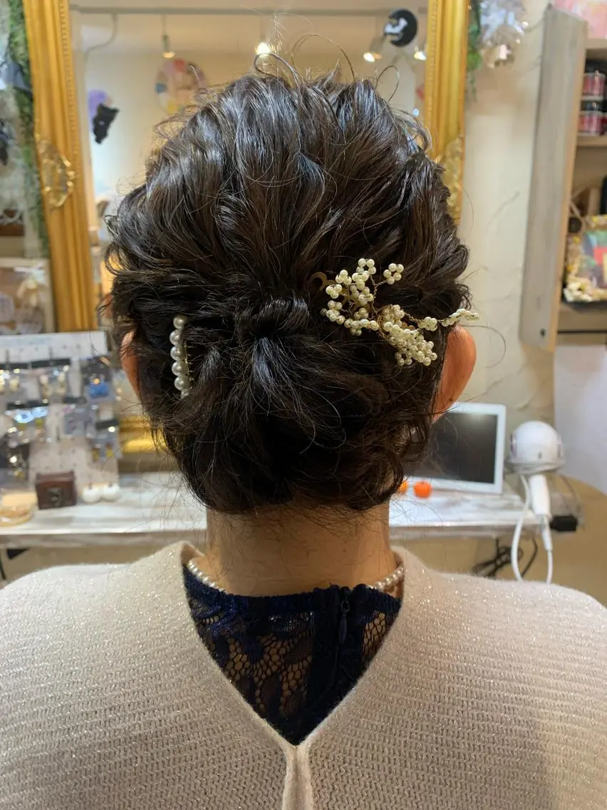 ミディアム ヘアアレンジ ヘアセット 林 友美のヘアスタイル