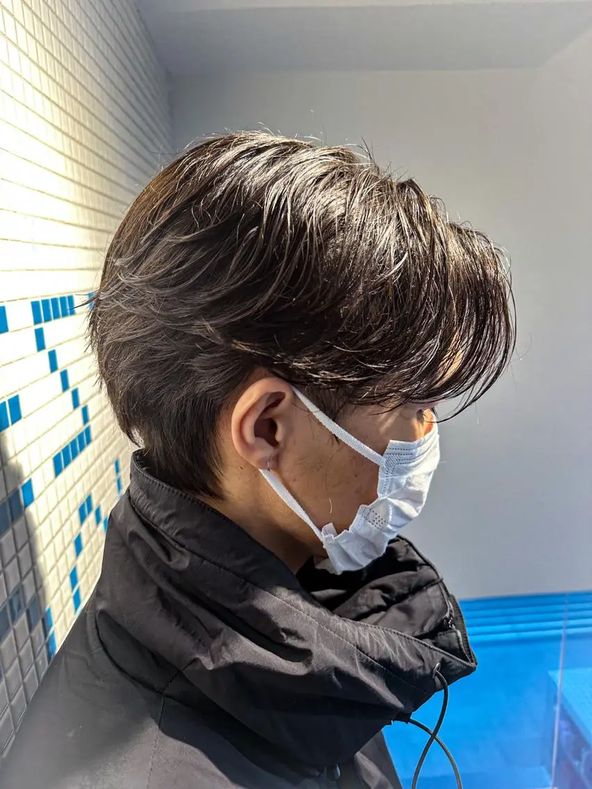 パーマ メンズ 松戸レイヤーカット 塚原悠斗のヘアスタイル