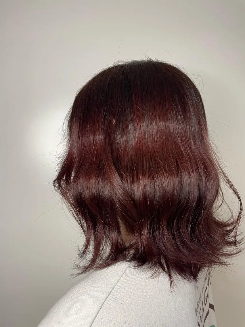 ミディアム カラー ブラウンカラー ピンクカラー ピンクブラウン 大塚 友茉のヘアスタイル