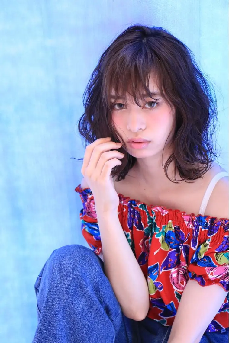 ミディアム カット ヘアカラー トリートメント 一ノ瀬 暁のヘアスタイル