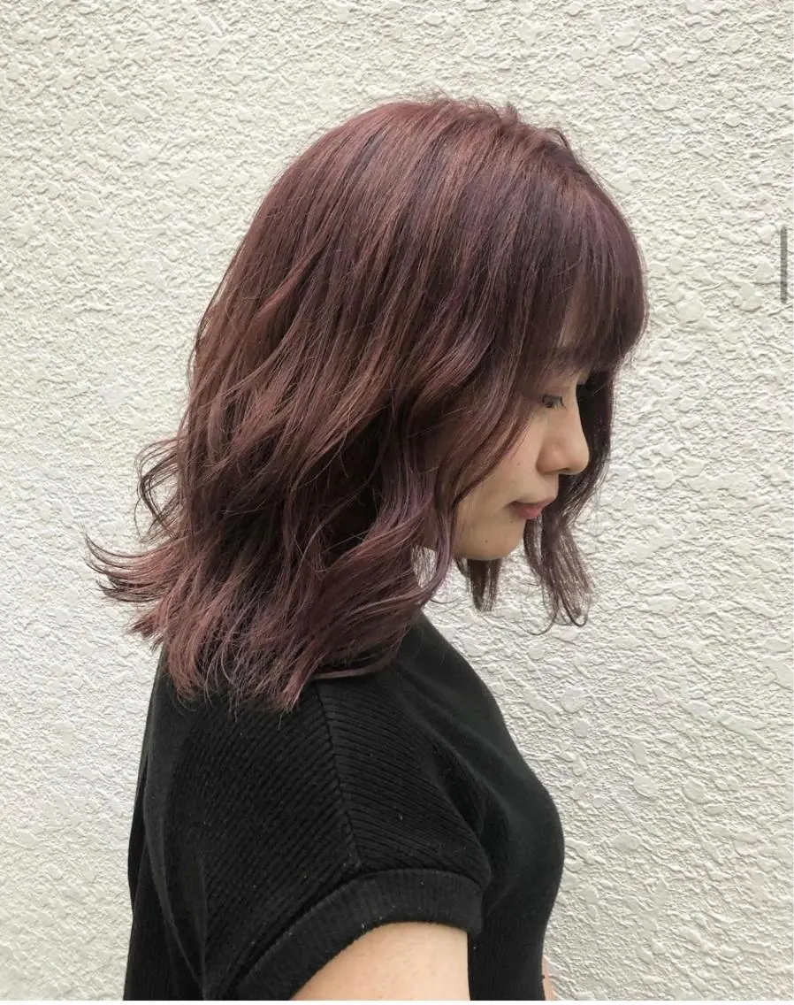 ミディアム カラー 矢田 沙希のヘアスタイル