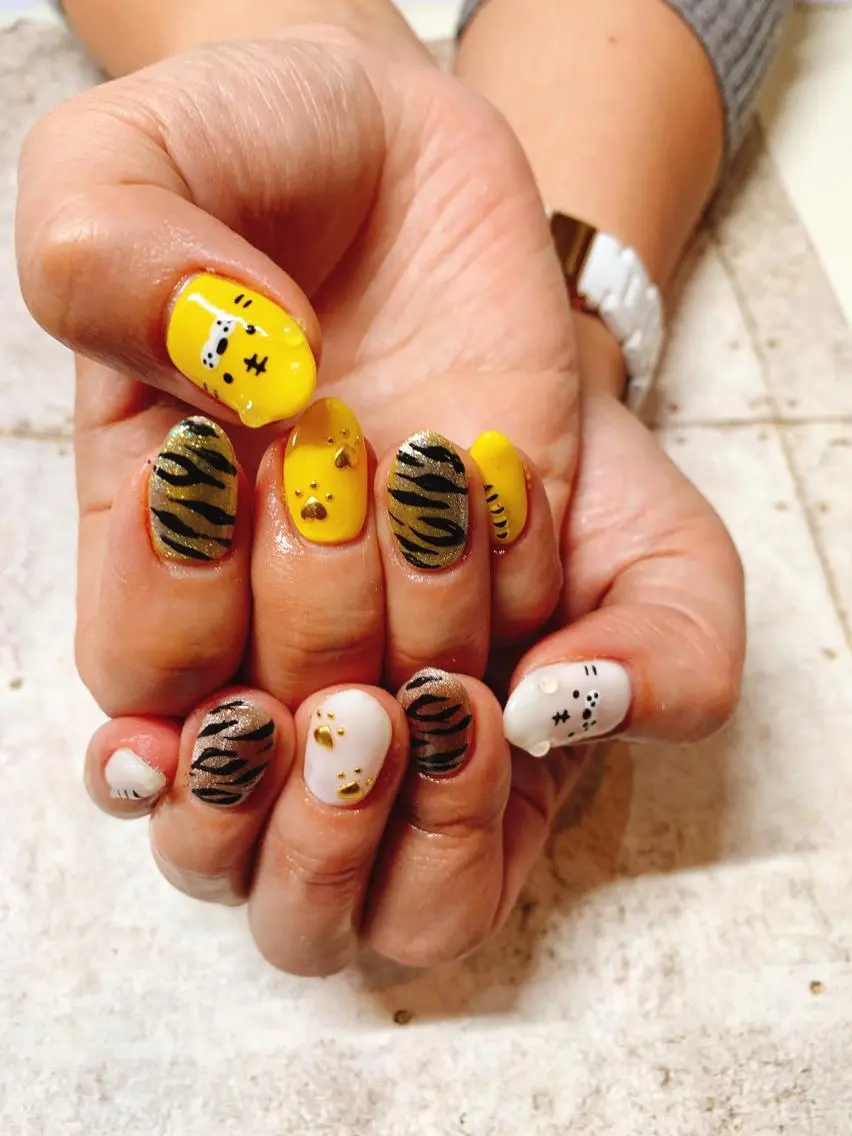 ネイル アートネイル ジェルネイル パラジェル 冬ネイル Rairia nail本八幡店のネイルデザイン