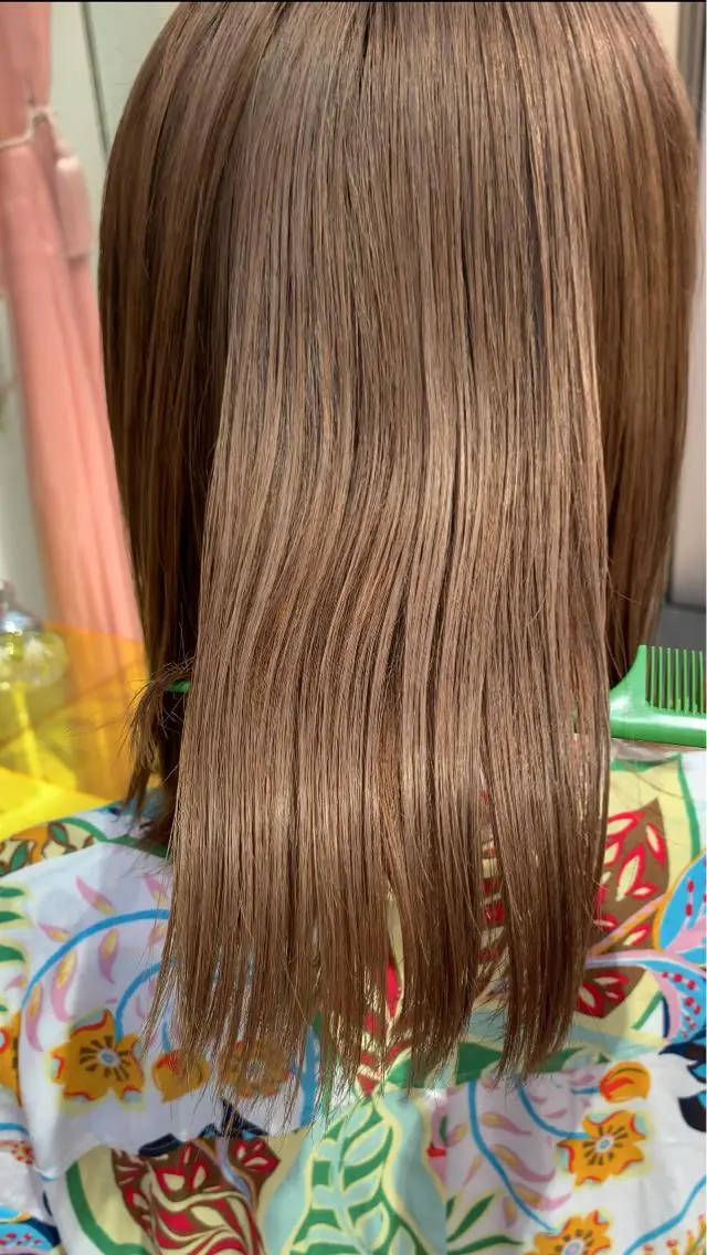 ミディアム ヘアカラー トリートメント ヘアセット レイヤー専門家 ダブルカラー修のヘアスタイル