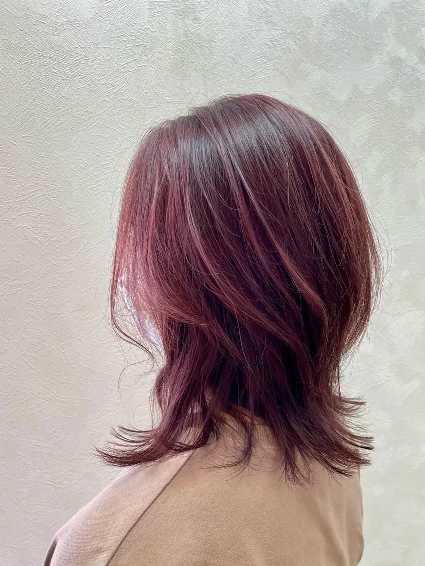 ミディアム カラー ハイライトカラー ハイライト カット ヘアカラー トリートメント 加藤 産休につき８月末までのヘアスタイル