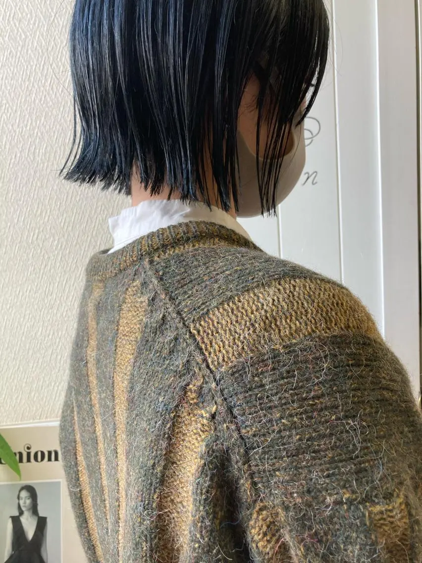 ミディアム カラー ブリーチ ブルーカラー ネイビーカラー 小木曽智美 /ボブ/ショートのヘアスタイル