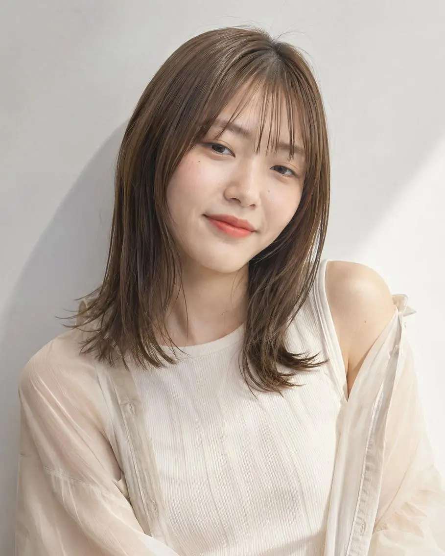セミロング カラーモデル募集☆ 小園彩夏のヘアスタイル