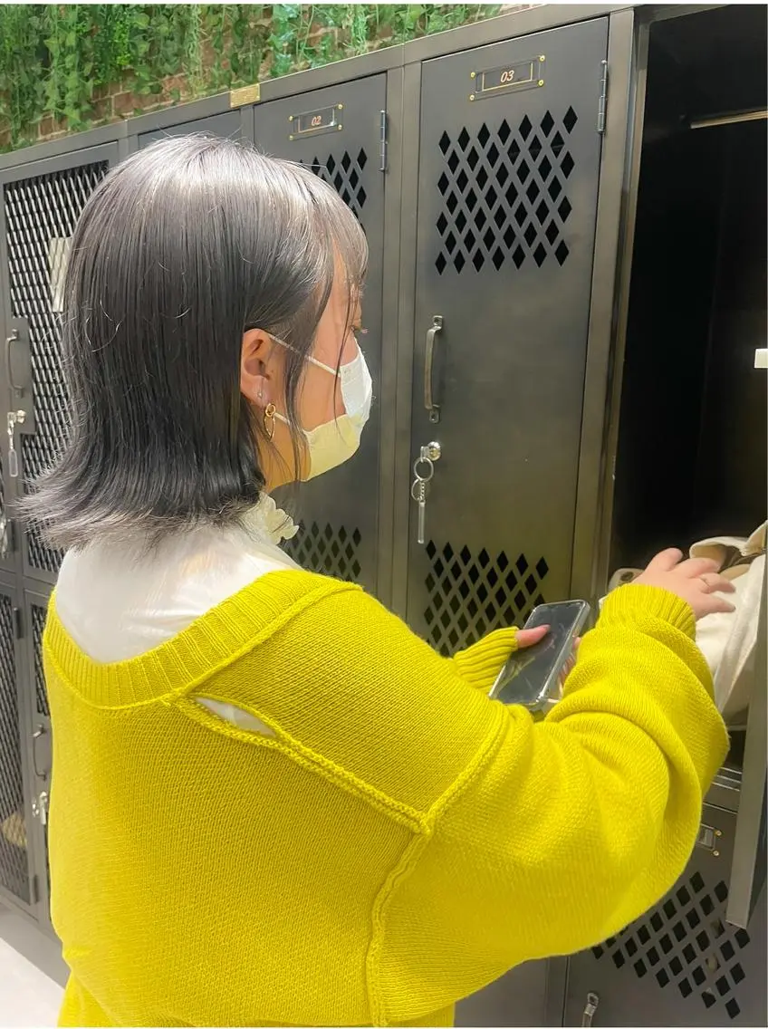 ミディアム ミディアムパーマ ボブ デート ハイライト 髪質改善 カット ヘアカラー トリートメント 【20代ダメージ毛に 髪質改善】のヘアスタイル