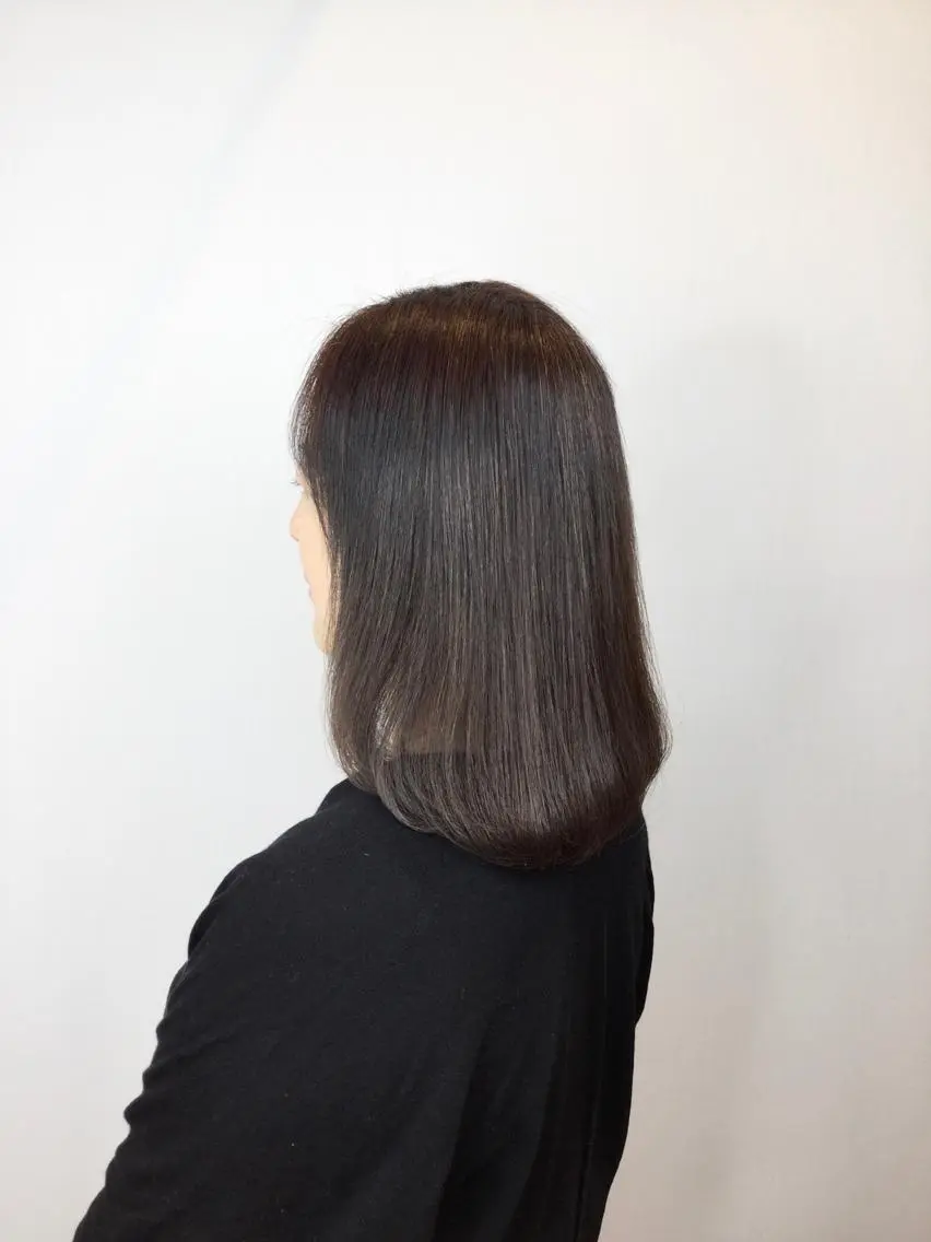 セミロング 縮毛矯正 Annon プライベートサロンのヘアスタイル