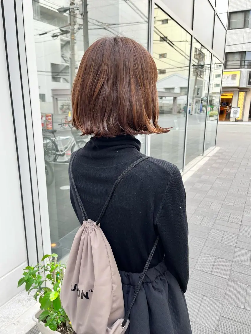 ショート パーマ ボブ 外ハネヘア デジタルパーマ カット パーマ ショート/パーマ/ カラー/FUKOのヘアスタイル