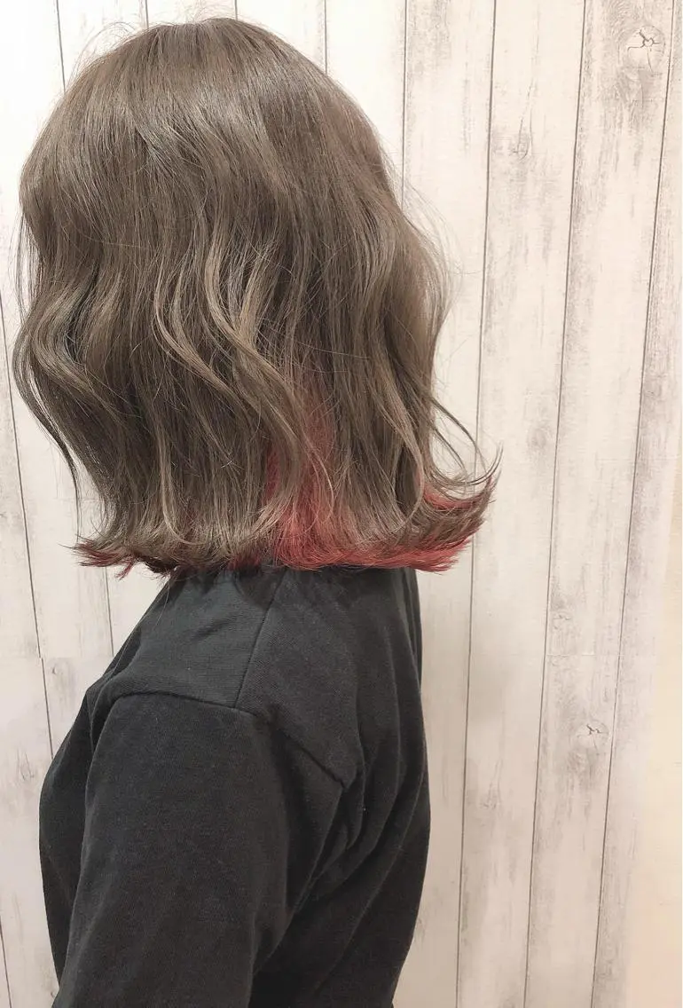 ミディアム カラー ヘアアレンジ インナーカラー 美髪専門サロン kazuのヘアスタイル