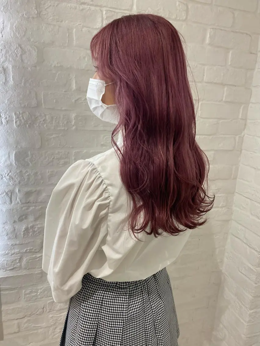 ロング カラー ブリーチ イルミナカラー ピンクカラー ハイトーン/メンズ 水野翔太のヘアスタイル