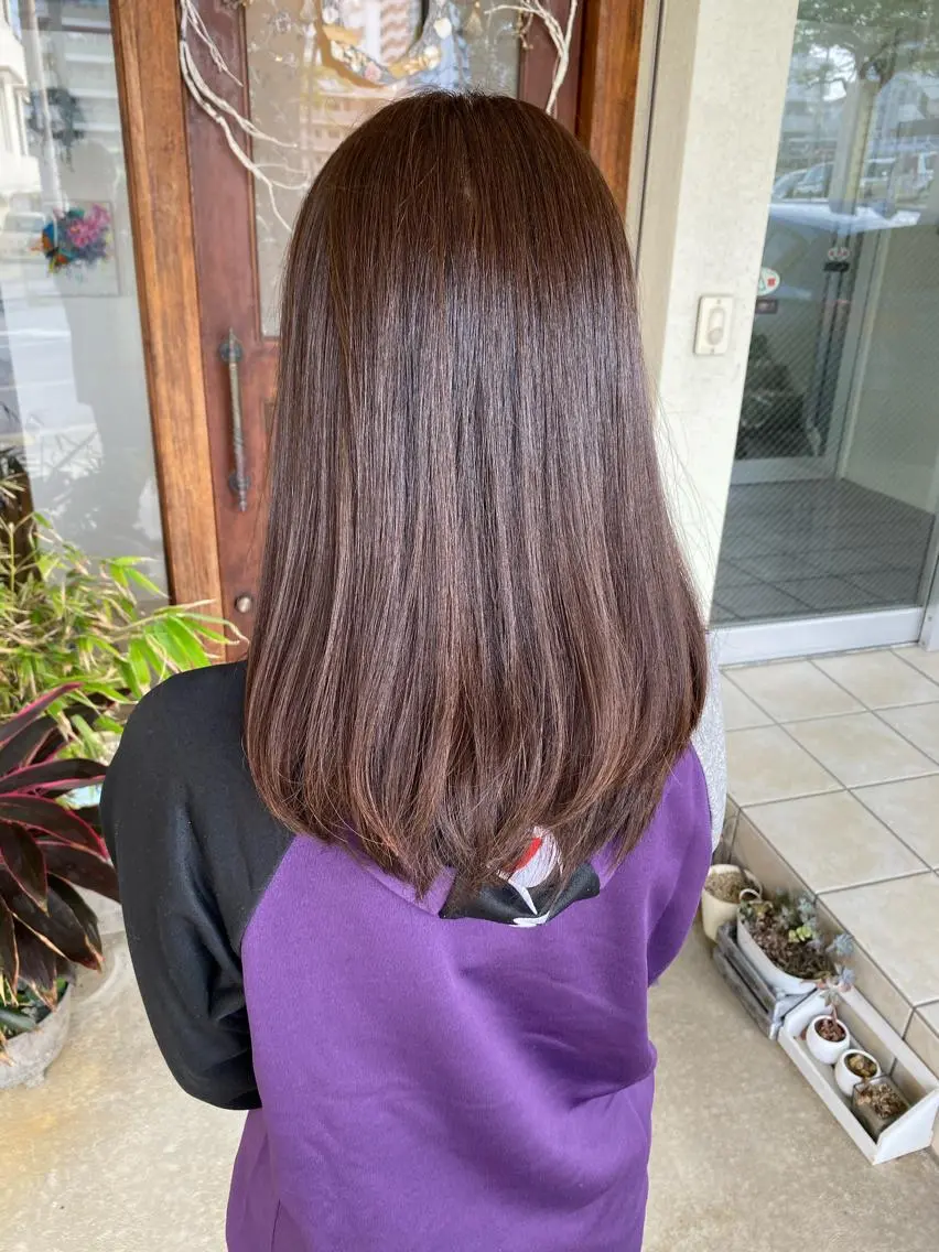 ミディアム カラー グレージュ カット ヘアカラー grand juteのヘアスタイル