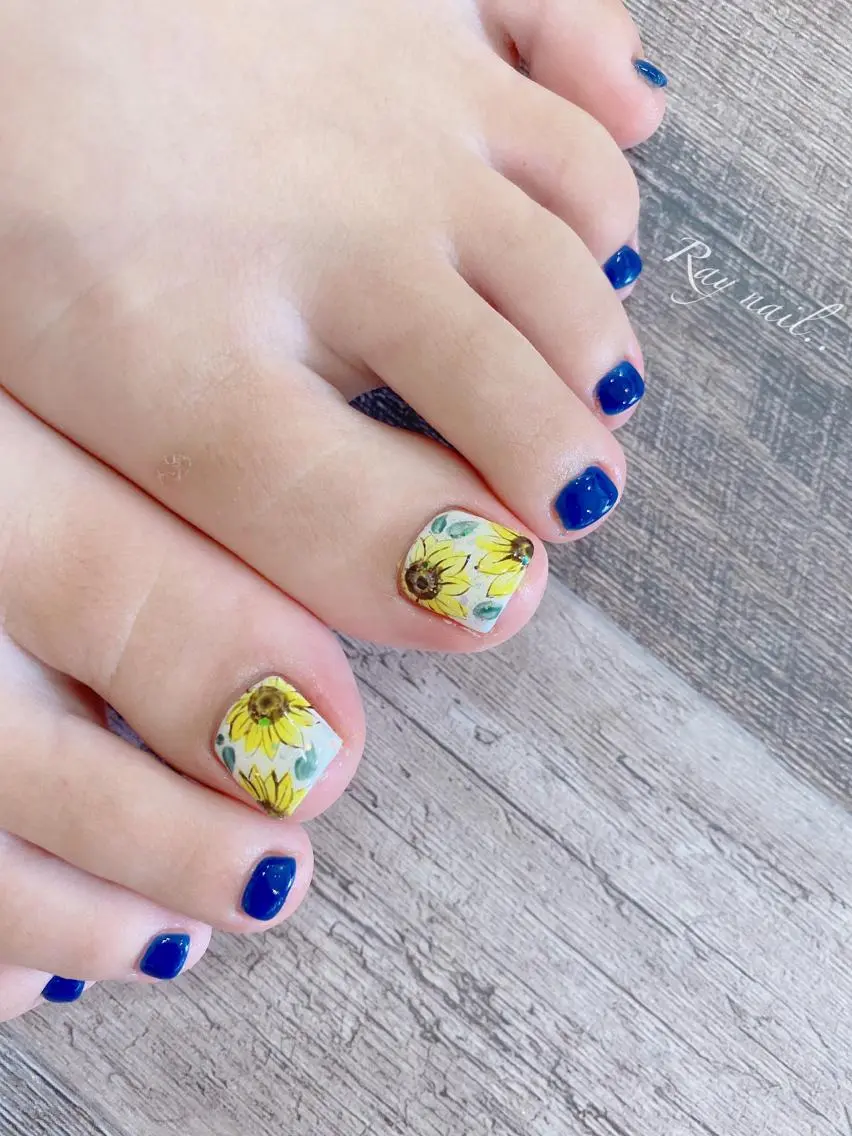 ネイル ブルー フットネイル フットネイル nailsalon ∞ ﾐｶﾅﾙ ∞のネイルデザイン