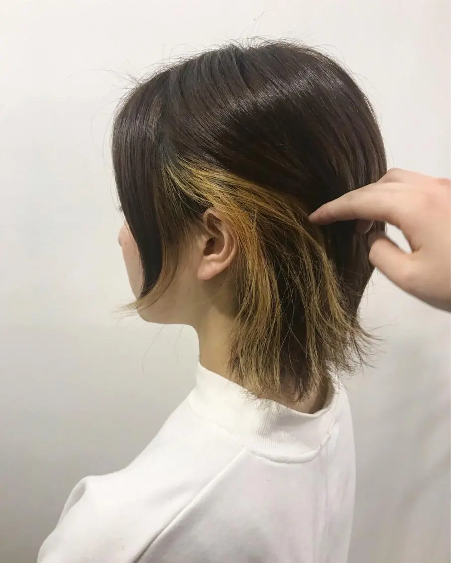 カラー イヤリングカラー イエローカラー fulam/ WATANABEのヘアスタイル