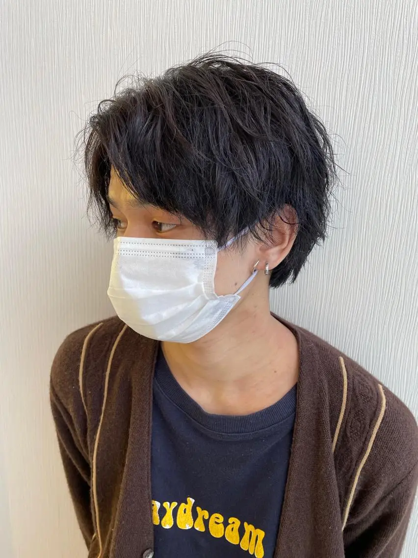 ショート ボブ ハイライト 髪質改善 韓国風ヘア レイヤーカット センターパート/ ニュアンスパーマ正樹のヘアスタイル